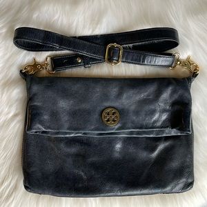 Tory Burch Leather Dena Fold Over Crossbody Bag